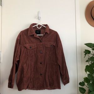 Zara Blush Corduroy Button Down Jacket